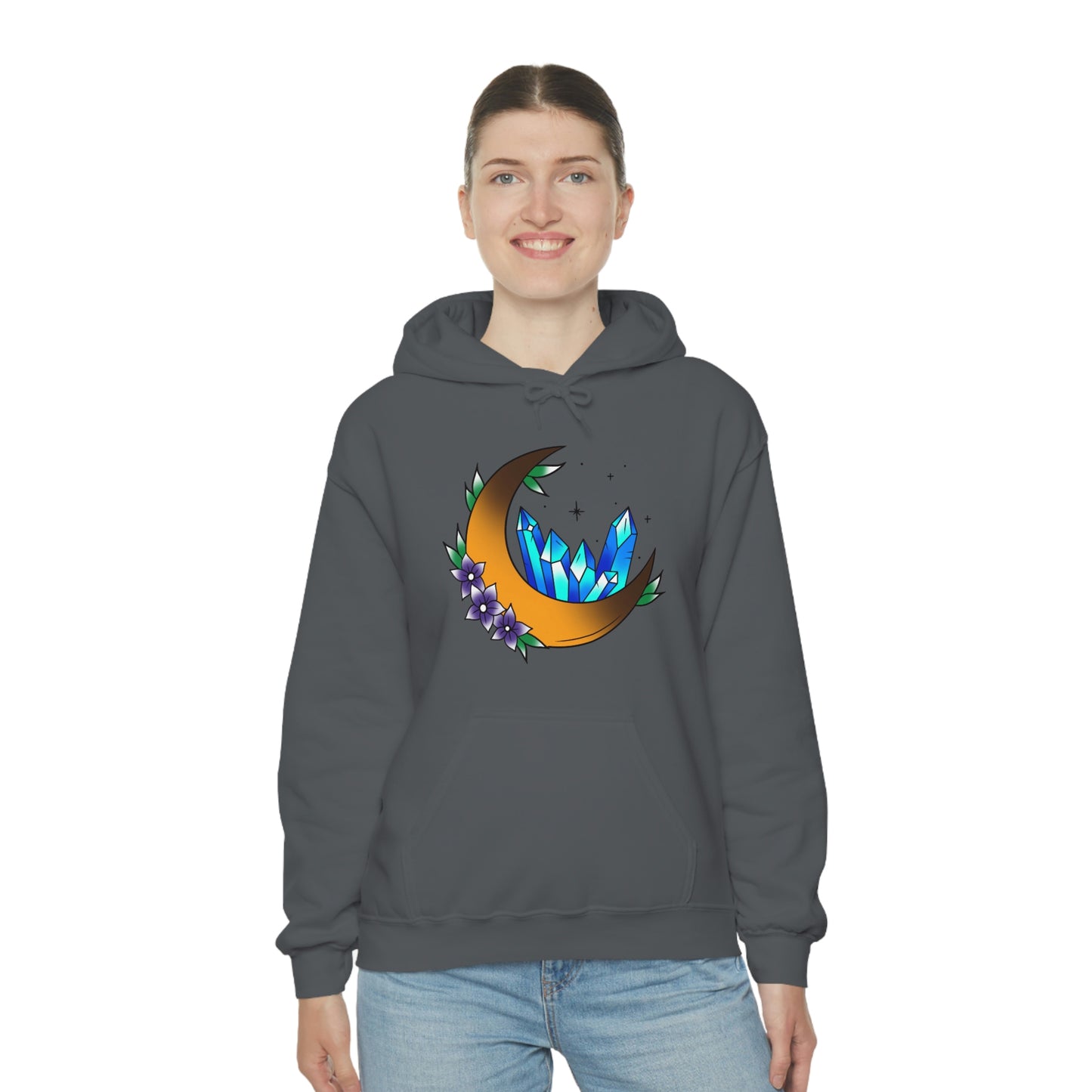 Blue Crystal Flower Unisex Heavy Blend™ Hooded Sweatshirt