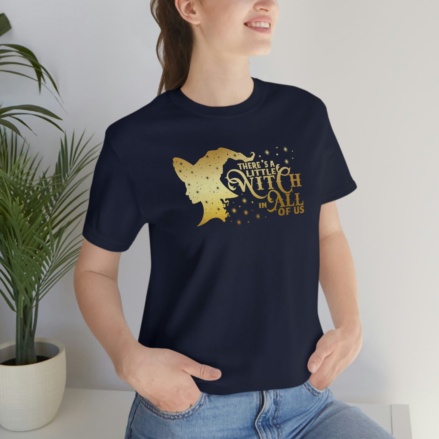 Witch In All of Us Gold Font Unisex Jersey Short Sleeve Tee