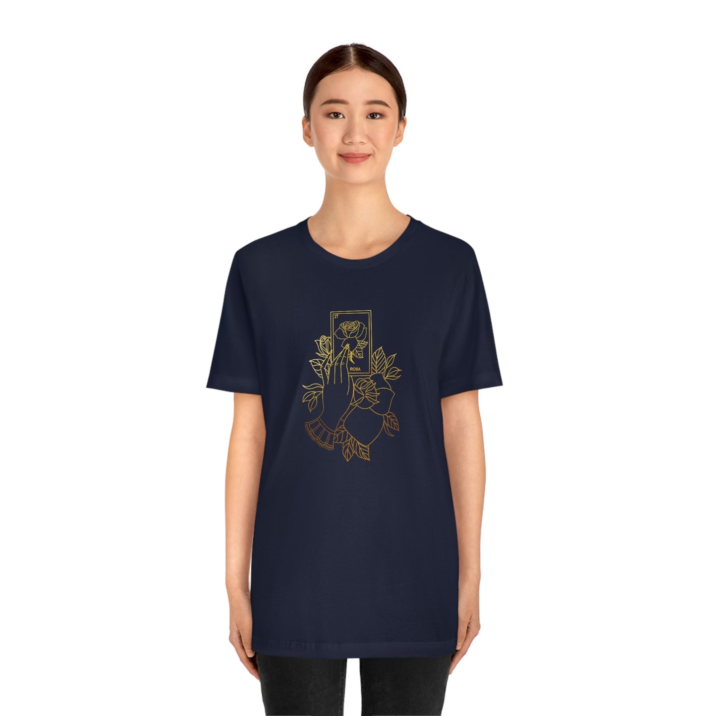 Rosa Card Gold Lines Unisex Jersey Short Sleeve Tee