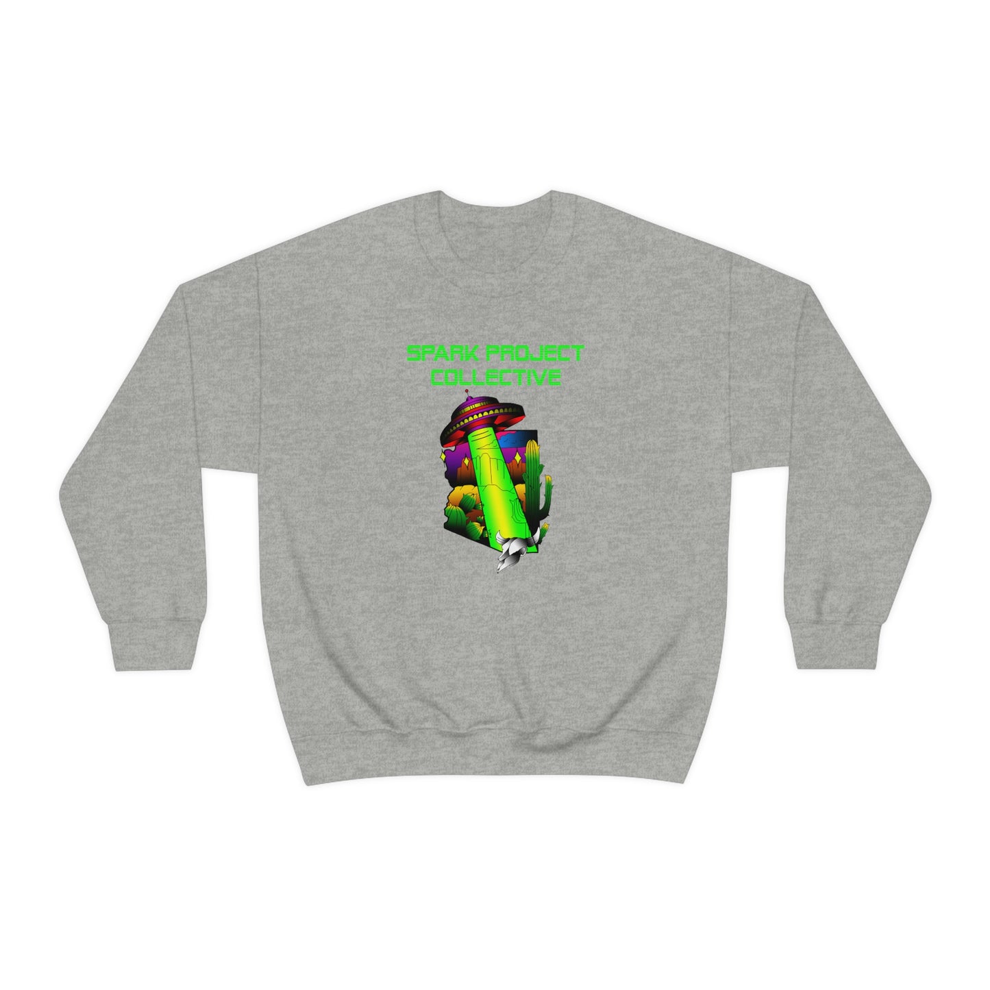 UFO Spark Green Font unisex heavy blend crewneck sweatshirt