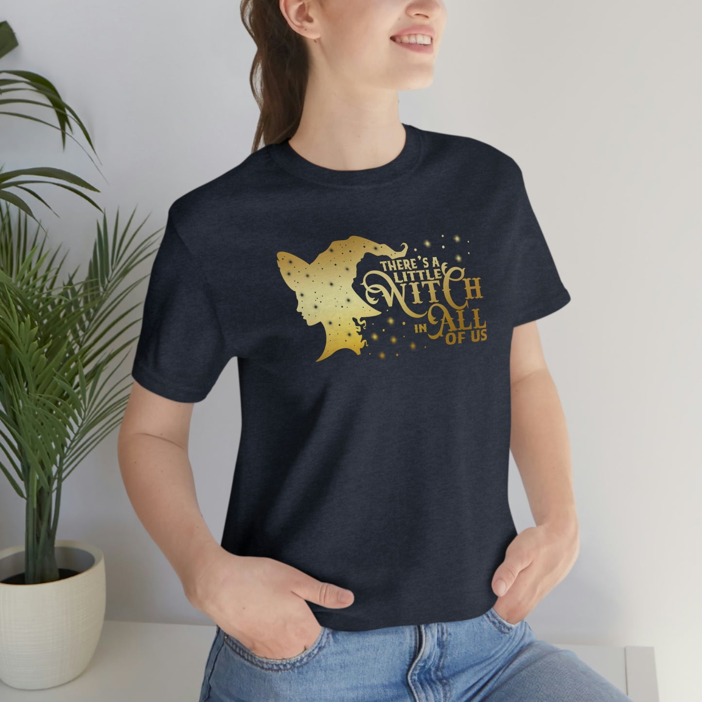 Witch In All of Us Gold Font Unisex Jersey Short Sleeve Tee