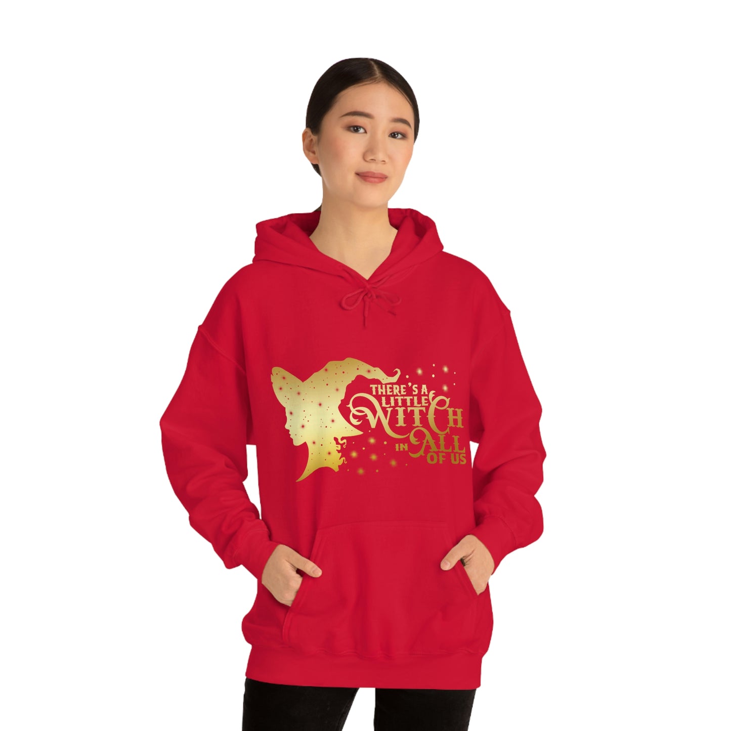 Witch In All of Us Gold Font Unisex Heavy Blend™ Hooded Sweatshirt