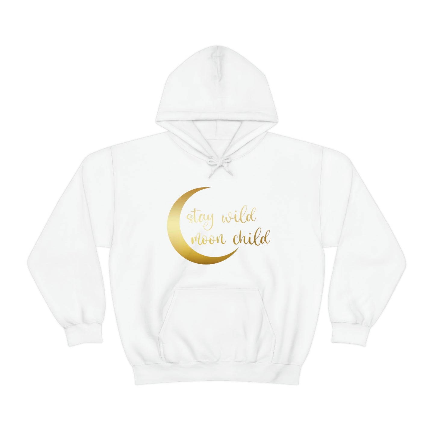 Stay Wild Moon Child Gold Font Unisex Heavy Blend™ Hooded Sweatshirt