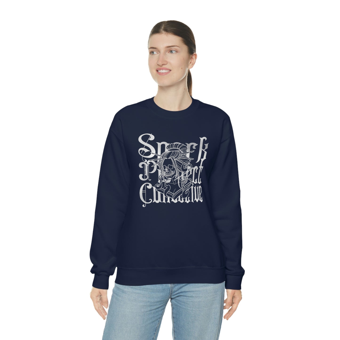 Japanese Spark White Font unisex heavy blend crewneck sweatshirt