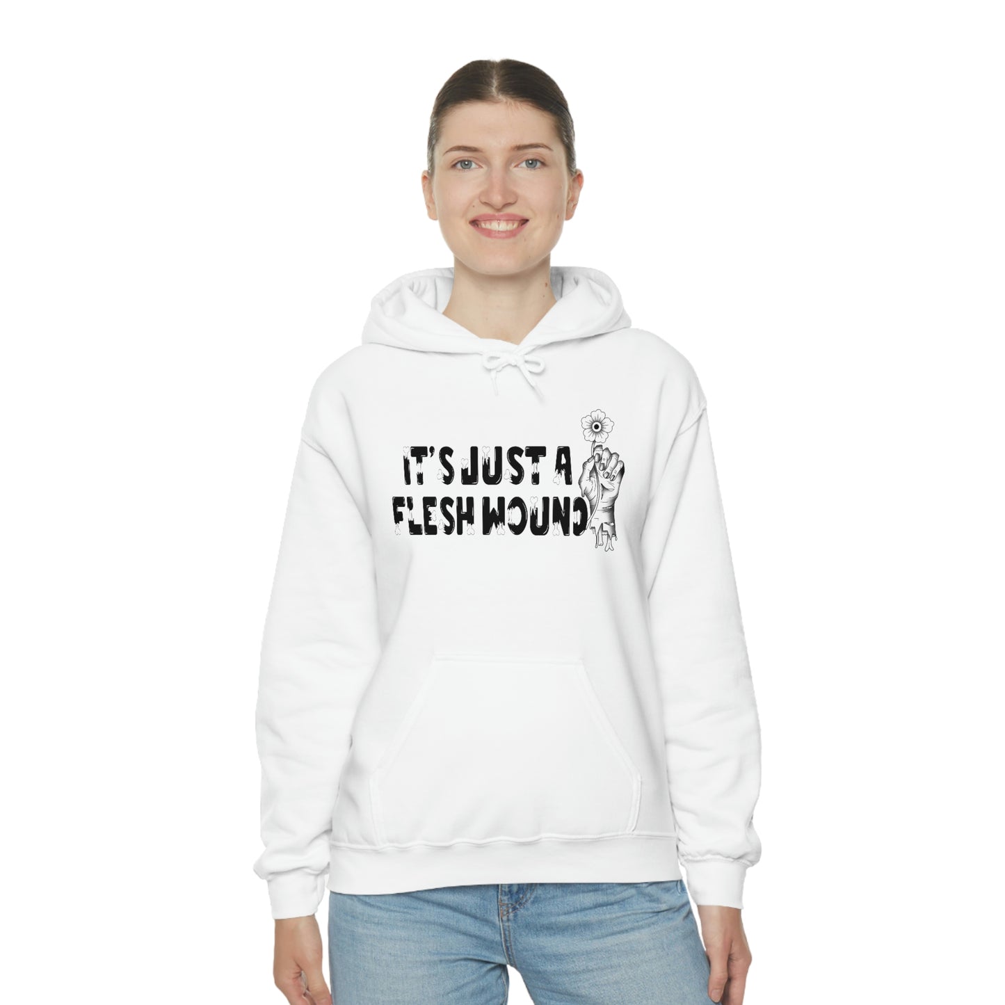 It's Just A Flesh Wound Unisex Heavy Blend™ Hooded Sweatshirt