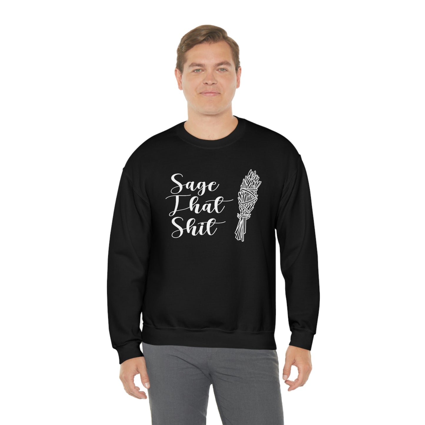 Sage That White Font unisex heavy blend crewneck sweatshirt