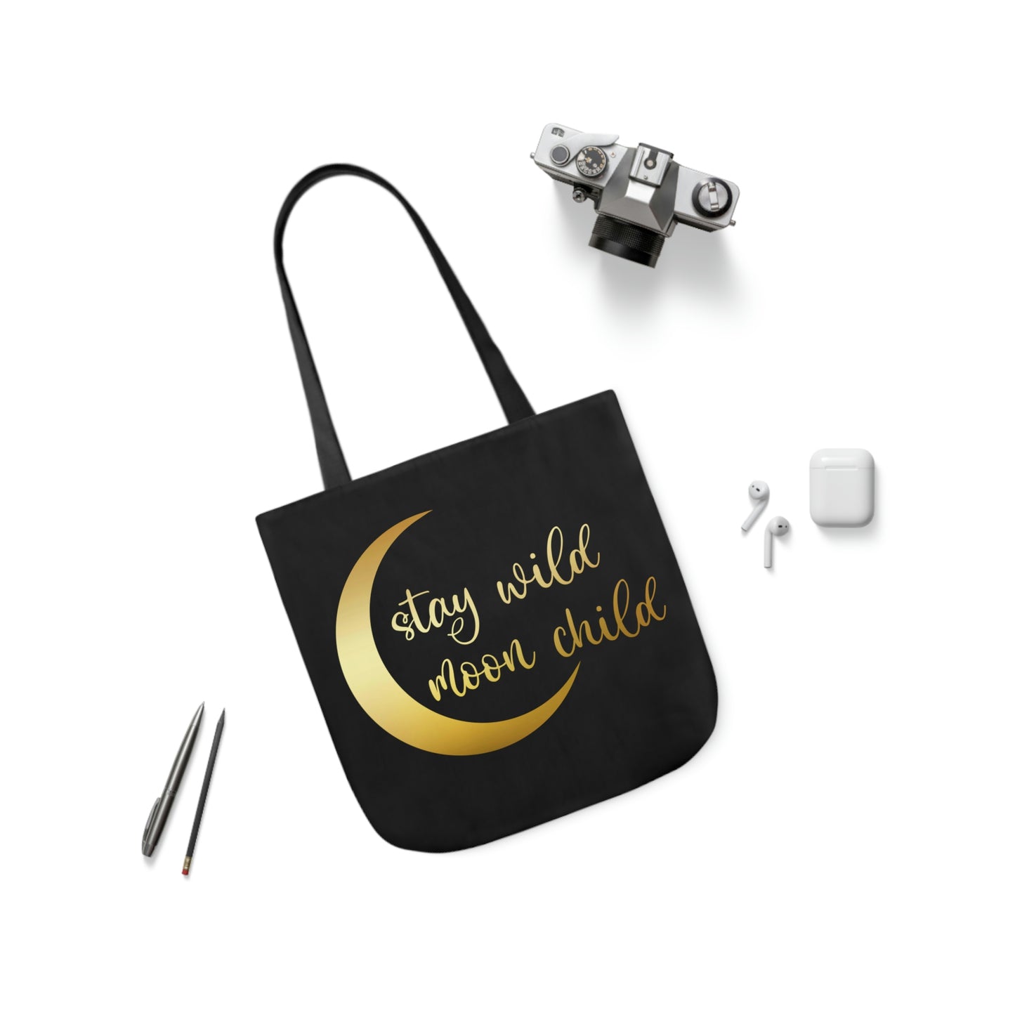 Stay Wild Moon Child AOP Polyester Canvas Tote Bag