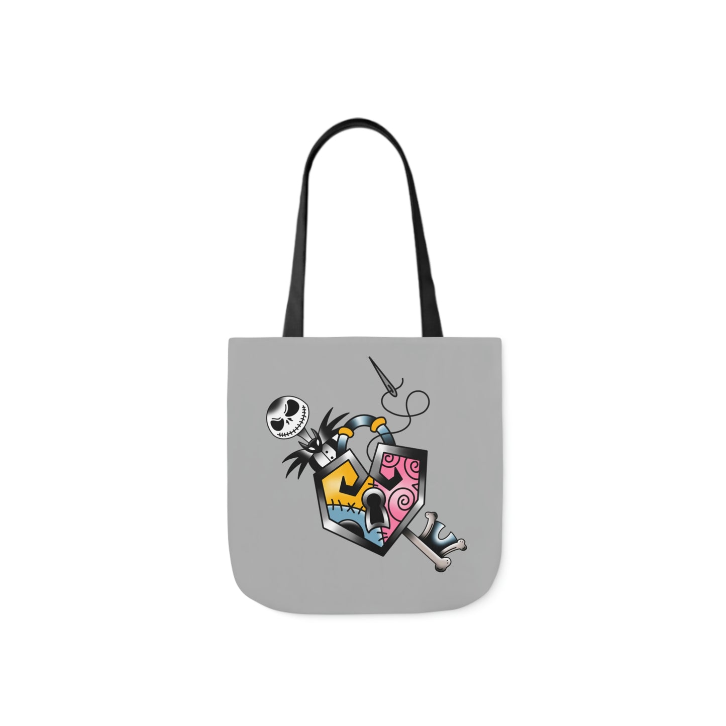 JS Lock and Key AOP Polyester Canvas Tote Bag