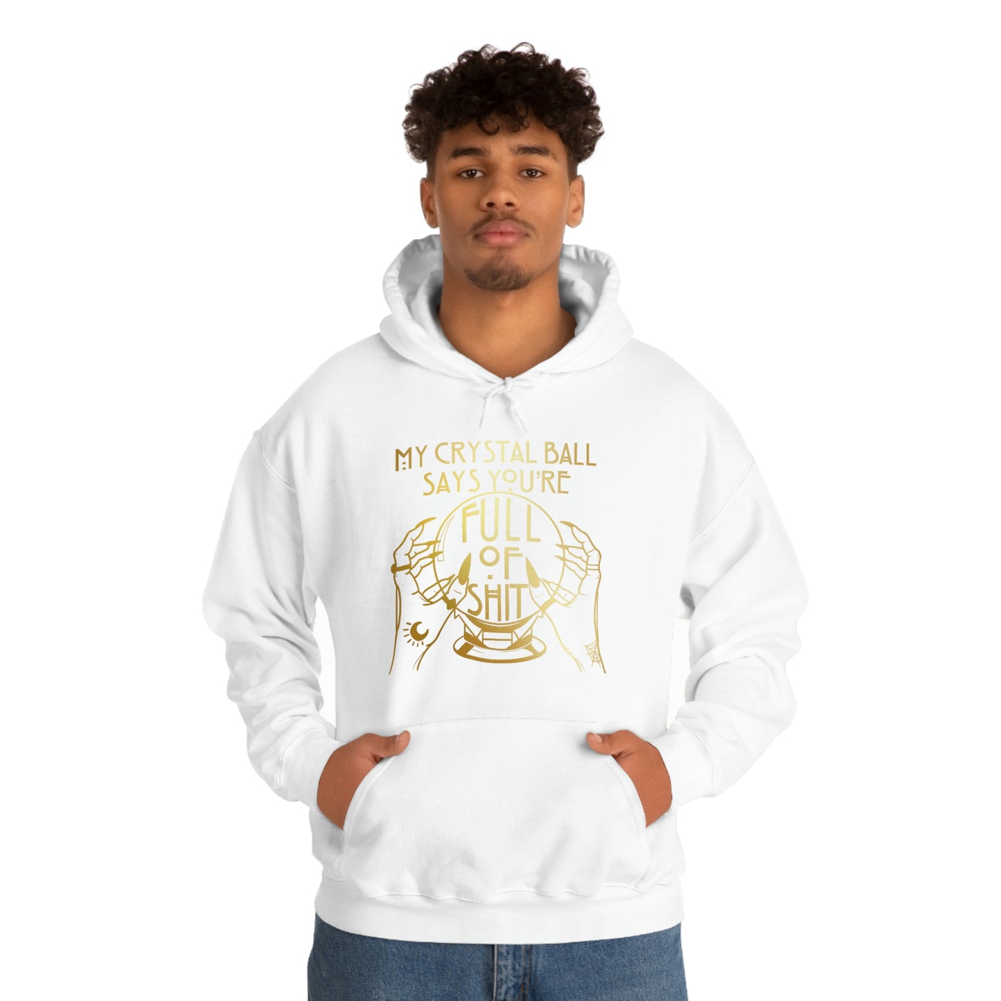 My Crystal Ball Gold Font Unisex Heavy Blend™ Hooded Sweatshirt