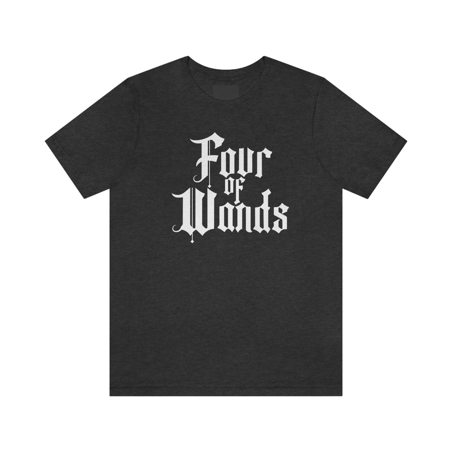 Four of Wands White Logo Unisex Jersey Short Sleeve Tee