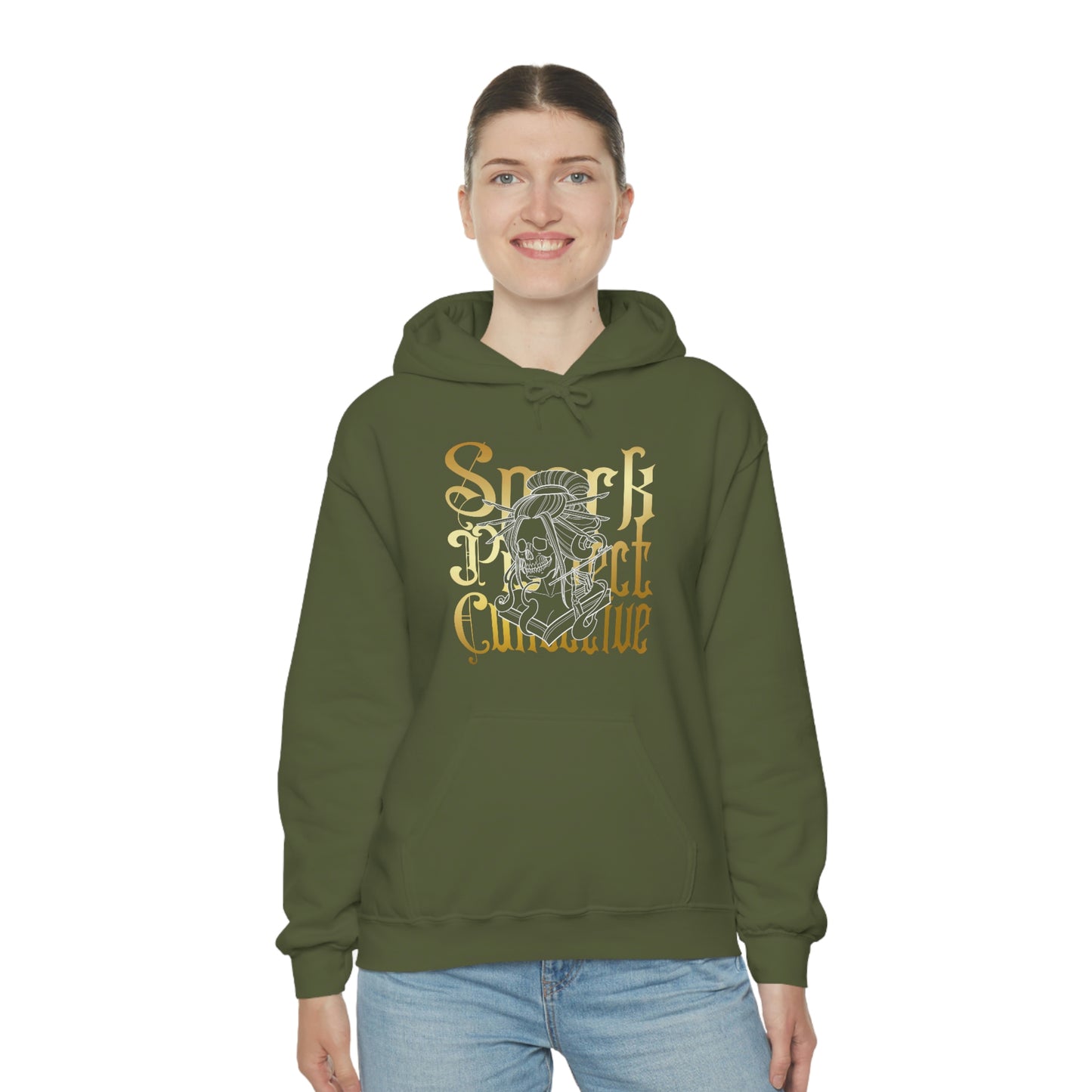 Japanese Spark Gold Font Unisex Heavy Blend™ Hooded Sweatshirt