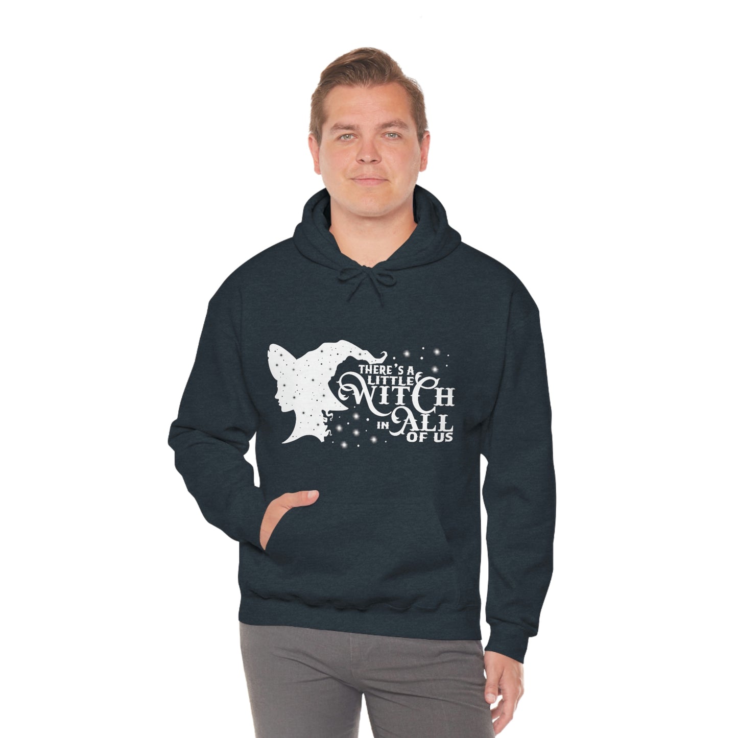 Witch In All of Us White Font Unisex Heavy Blend™ Hooded Sweatshirt