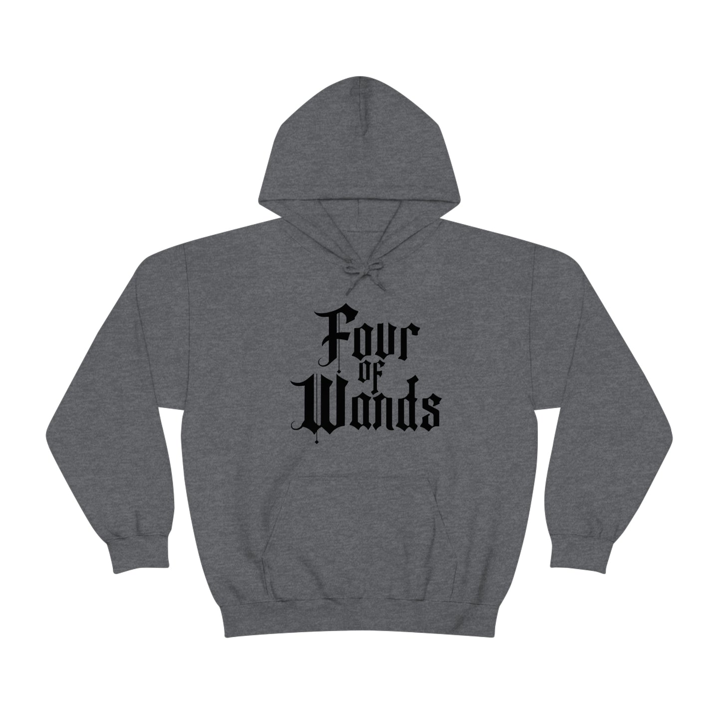 Four of Wands Black Logo Unisex Heavy Blend™ Hooded Sweatshirt