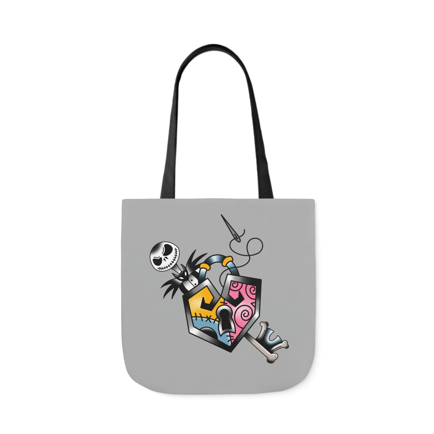 JS Lock and Key AOP Polyester Canvas Tote Bag