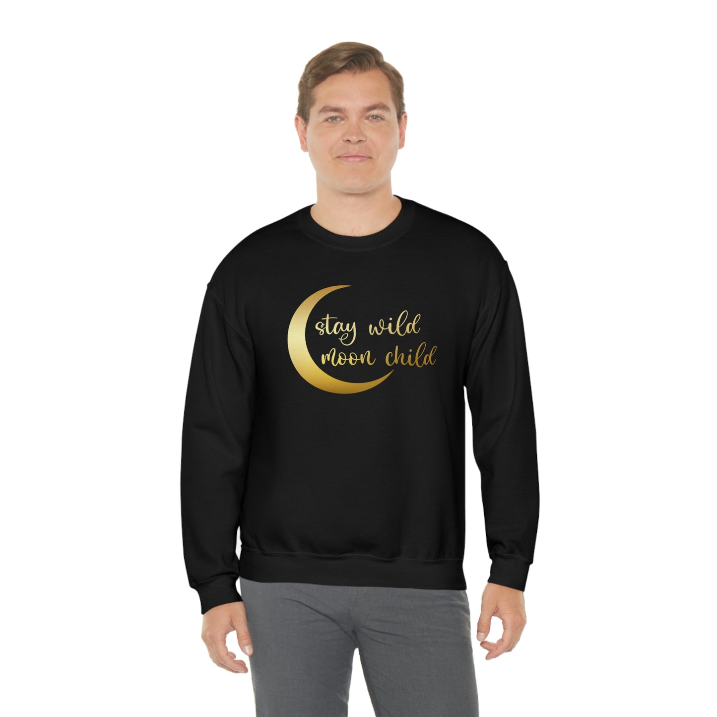 Stay Wild Moon Child Gold unisex heavy blend crewneck sweatshirt