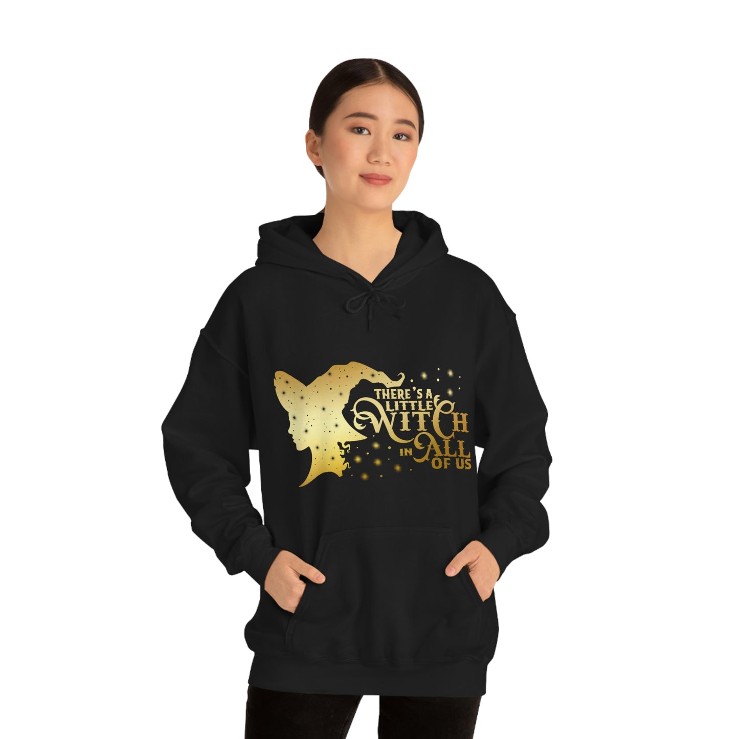 Witch In All of Us Gold Font Unisex Heavy Blend™ Hooded Sweatshirt