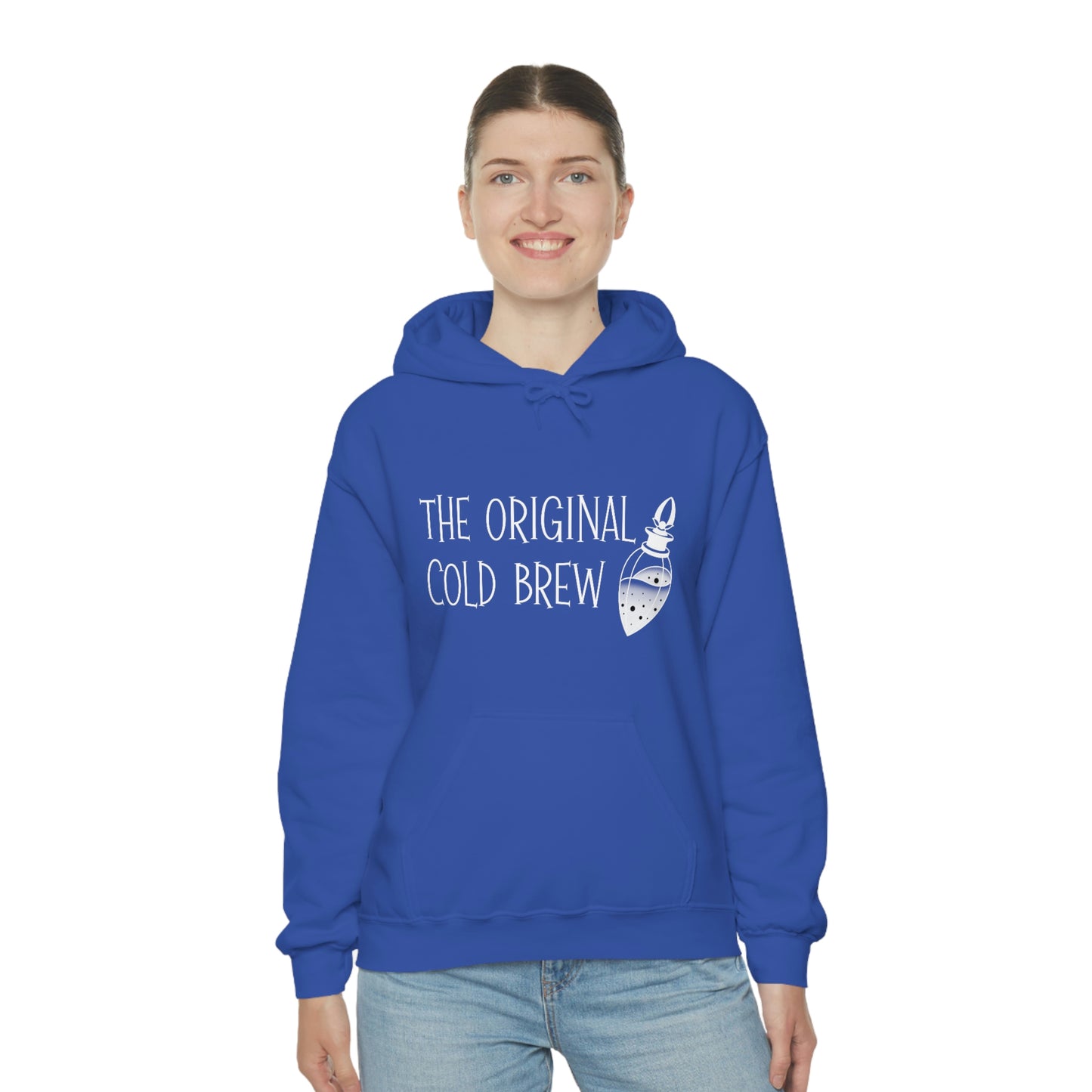 The Original Cold Brew White Font Unisex Heavy Blend™ Hooded Sweatshirt