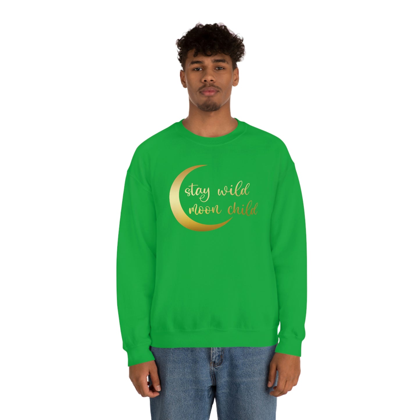 Stay Wild Moon Child Gold unisex heavy blend crewneck sweatshirt