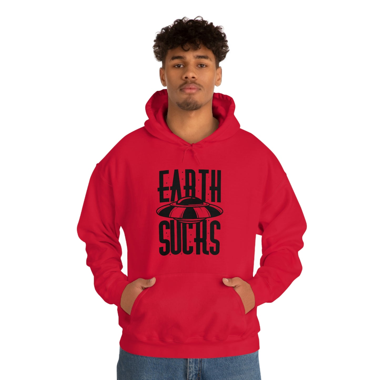 Earth Sucks Black Font Unisex Heavy Blend™ Hooded Sweatshirt