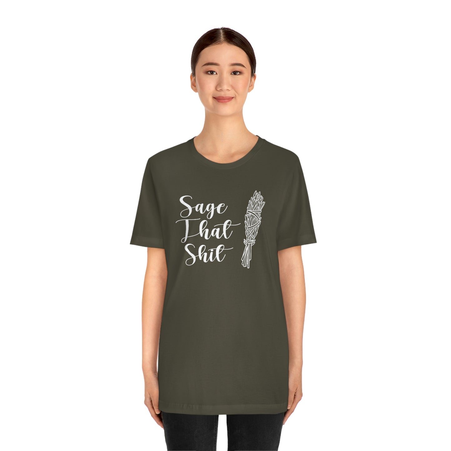 Sage That White Font Unisex Jersey Short Sleeve Tee