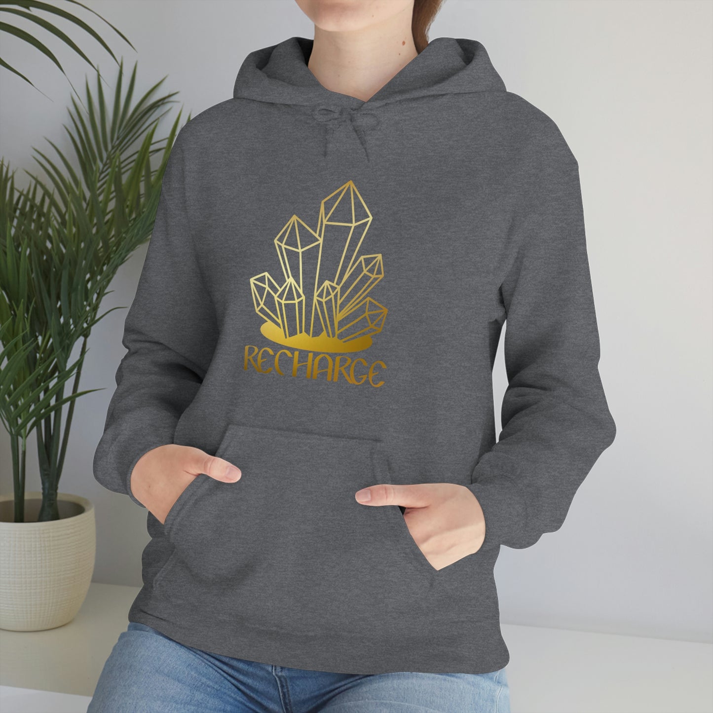 Recharge Gold Font Unisex Heavy Blend™ Hooded Sweatshirt