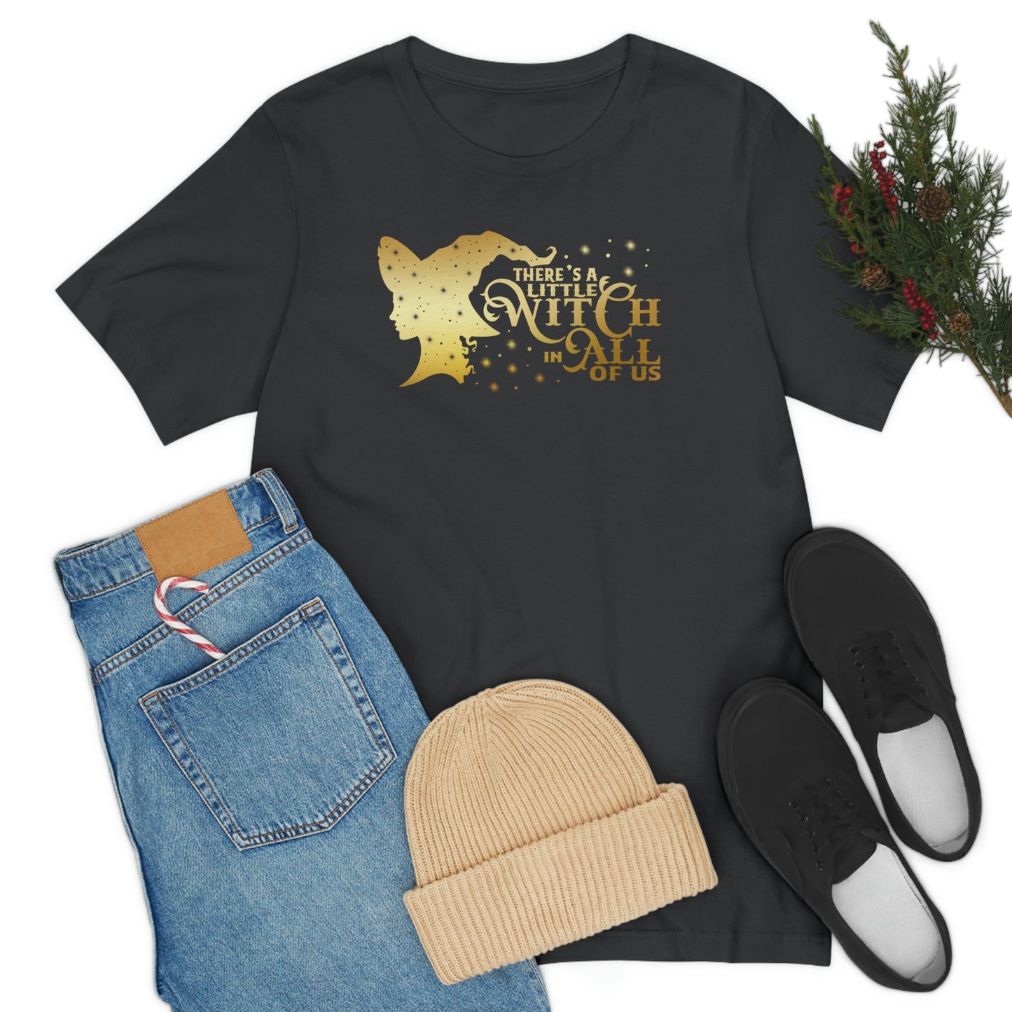 Witch In All of Us Gold Font Unisex Jersey Short Sleeve Tee