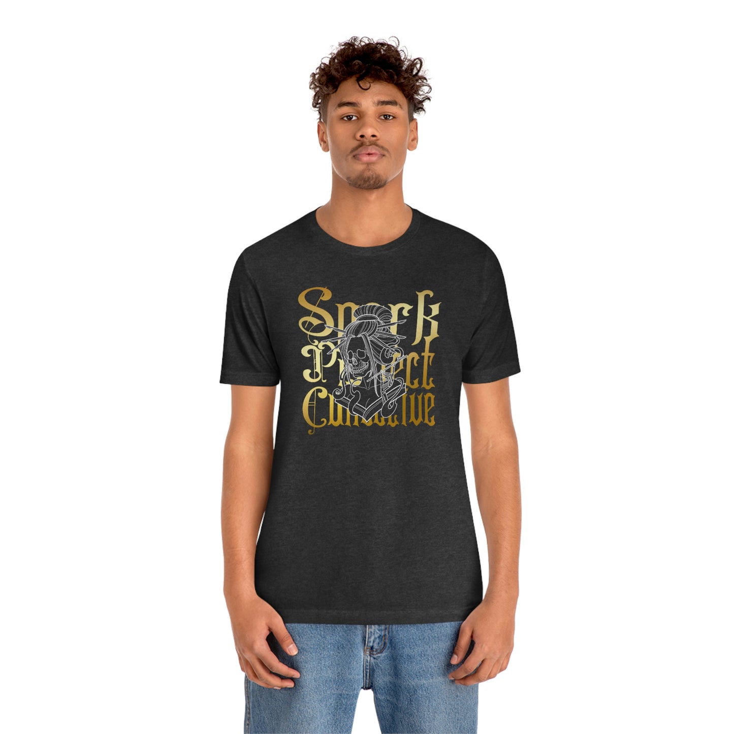 Japanese Spark Gold Font Unisex Jersey Short Sleeve Tee