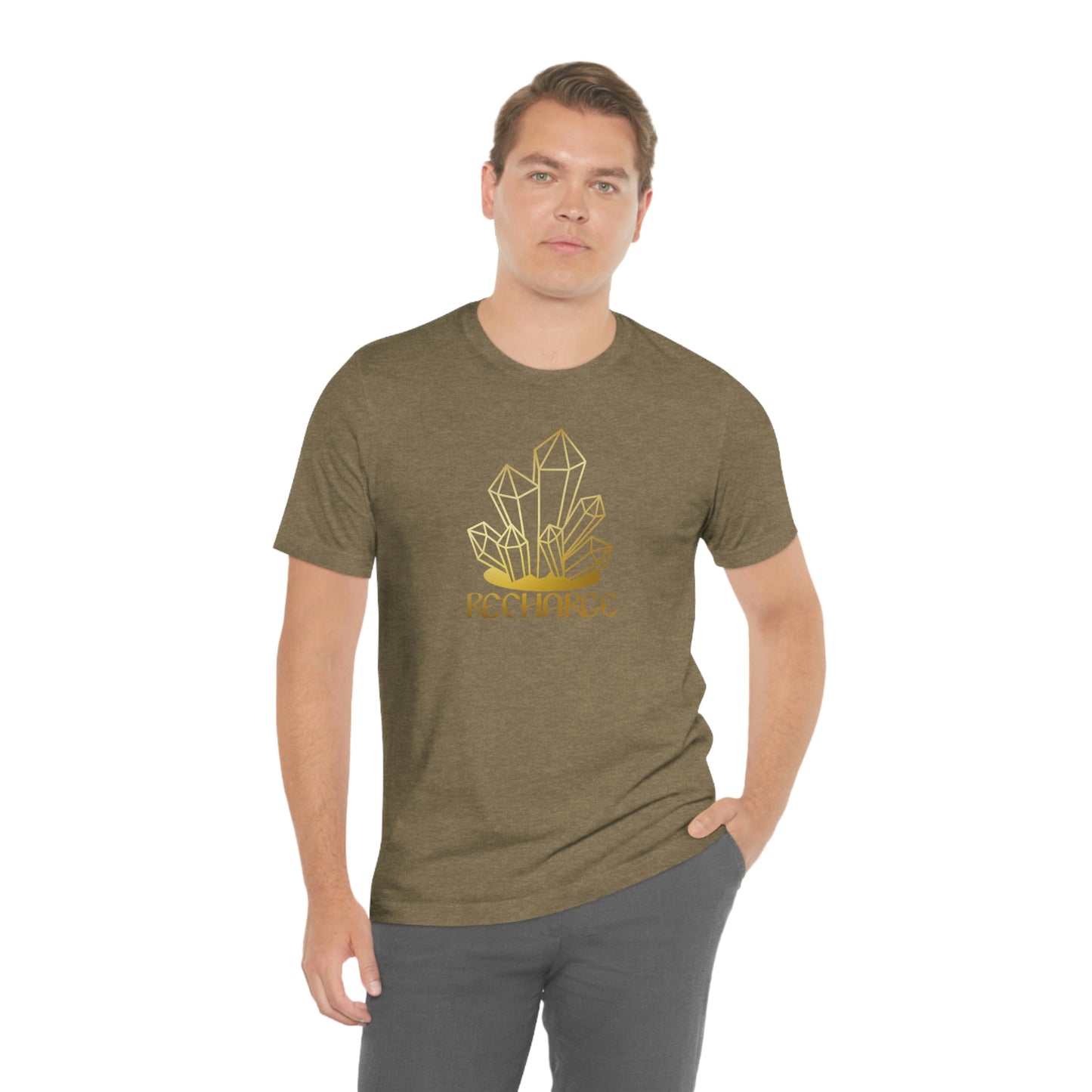 Recharge Gold Font Unisex Jersey Short Sleeve Tee