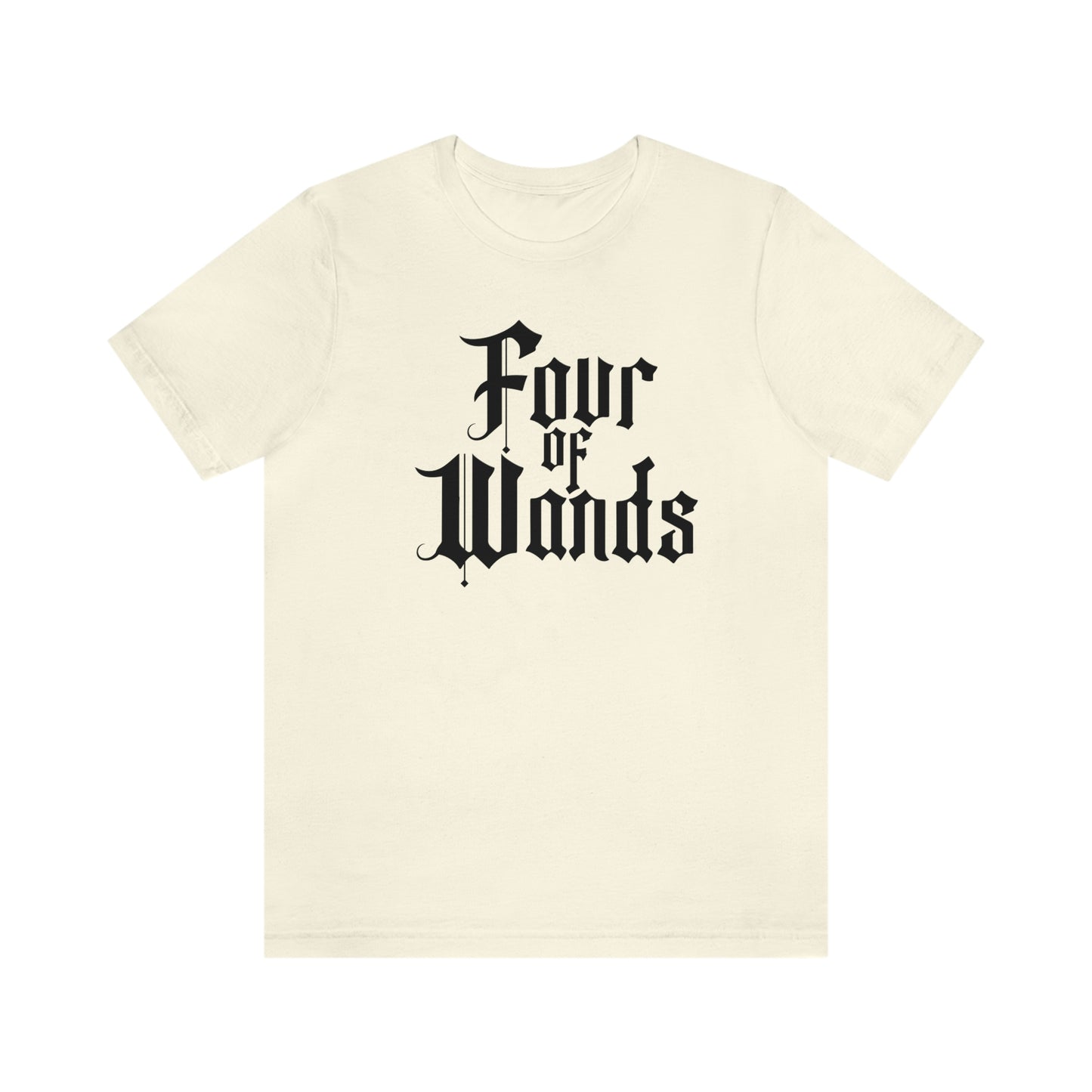 Four of Wands Black Logo Unisex Jersey Short Sleeve Tee