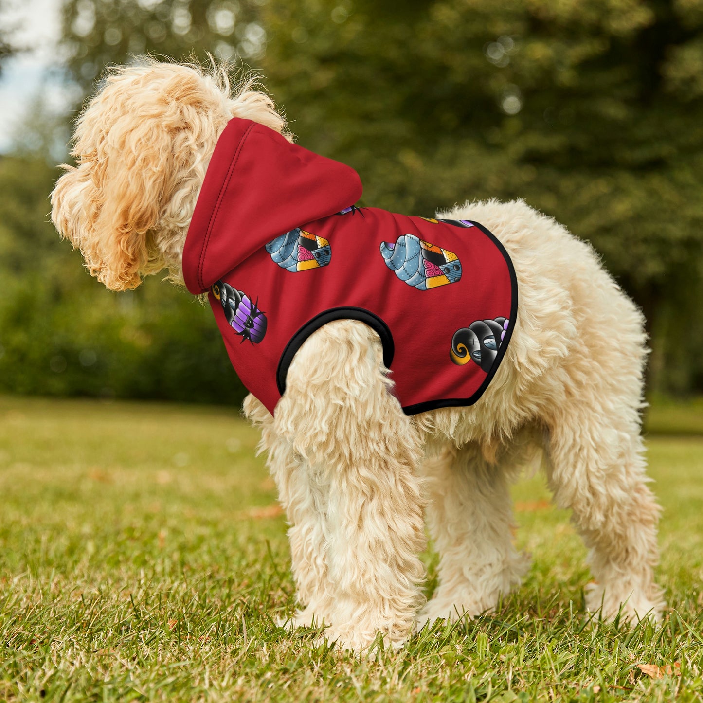 Jack and Sally Cupcake Red Dog Hoodie