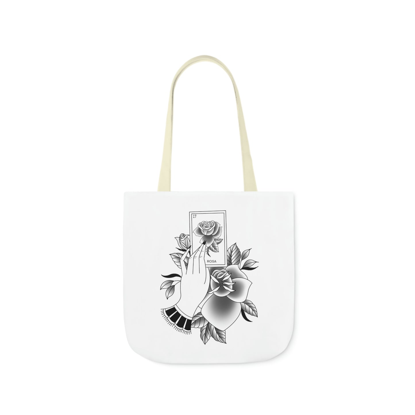 Rosa Card AOP Polyester Canvas Tote Bag