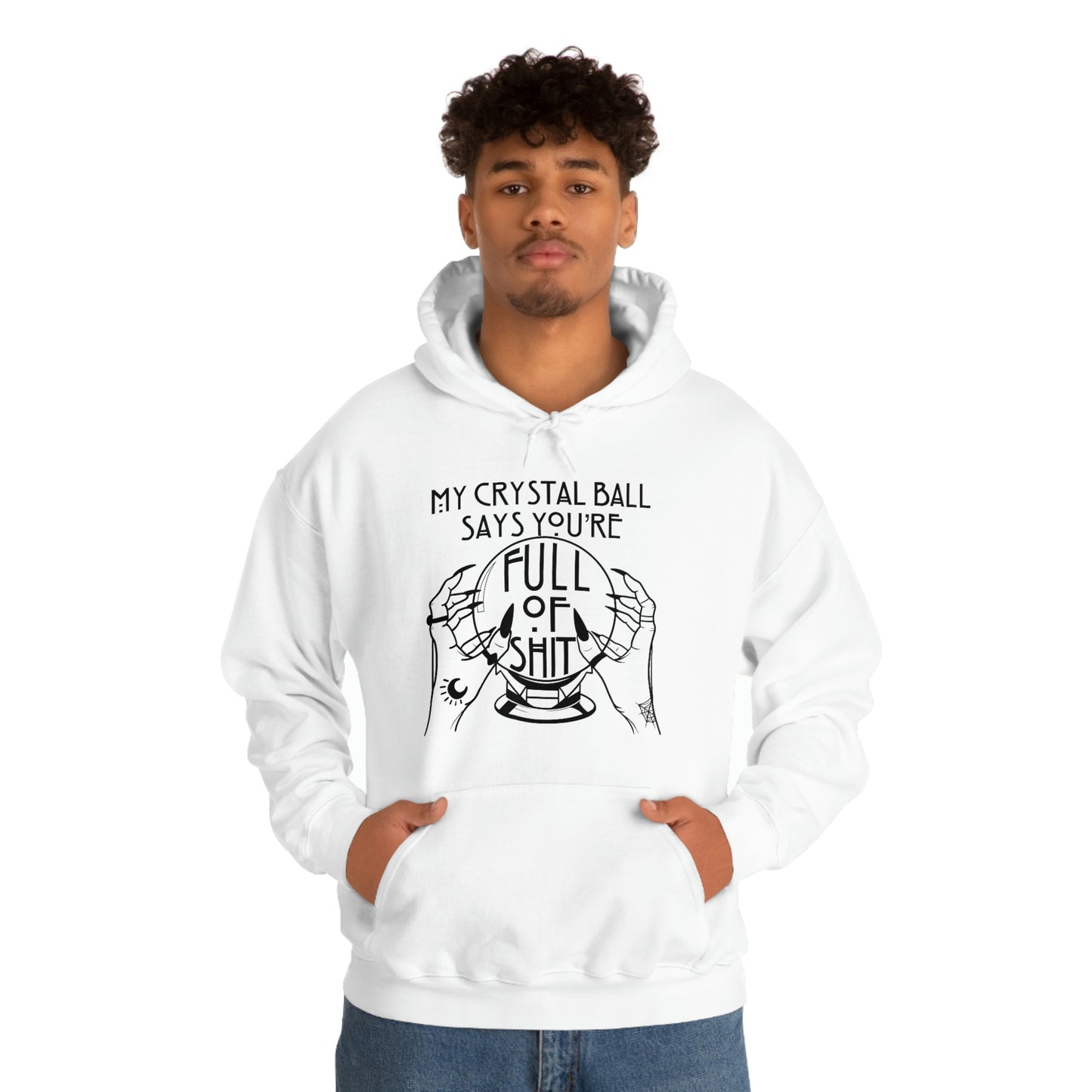 My Crystal Ball Black Font Unisex Heavy Blend™ Hooded Sweatshirt