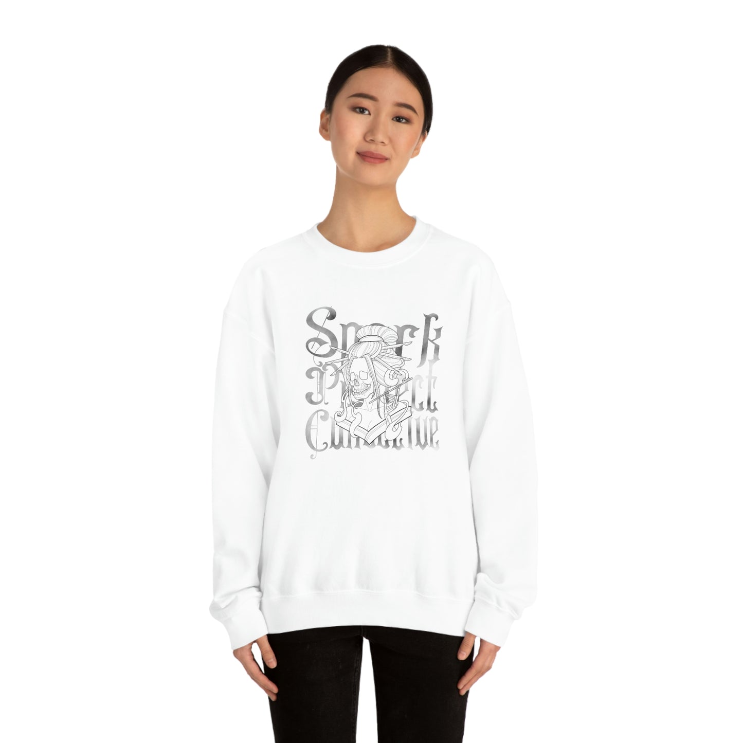 Japanese Spark Black Font unisex heavy blend crewneck sweatshirt