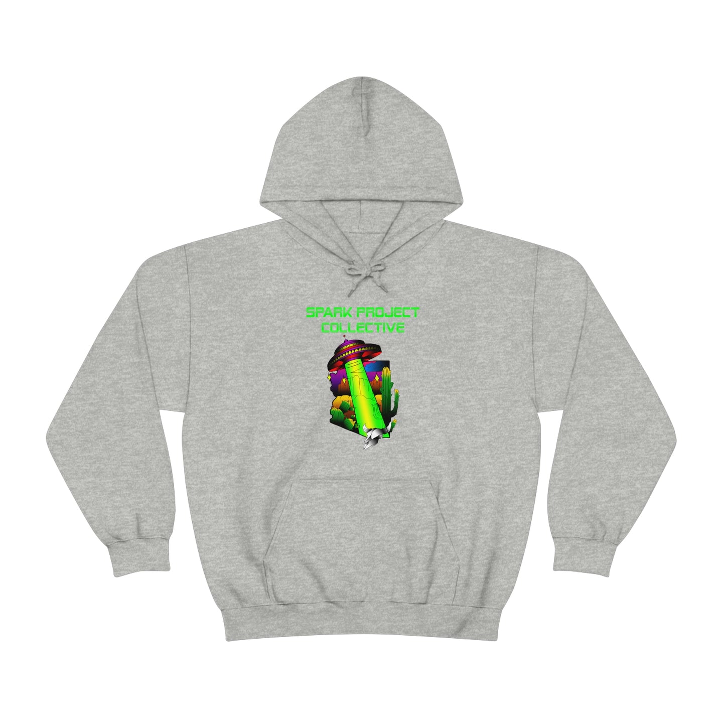 UFO Spark Green Font Unisex Heavy Blend™ Hooded Sweatshirt