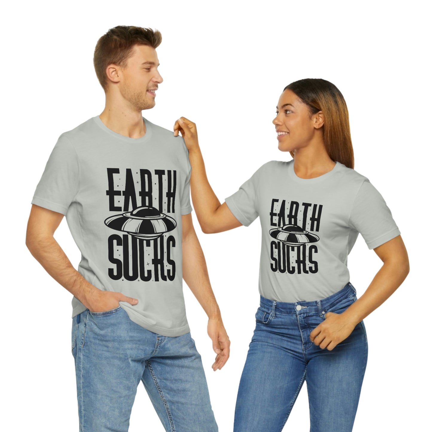 Earth Sucks Black Font Unisex Jersey Short Sleeve Tee