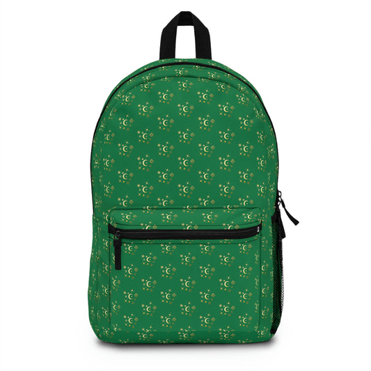 Dark Green Stars Backpack