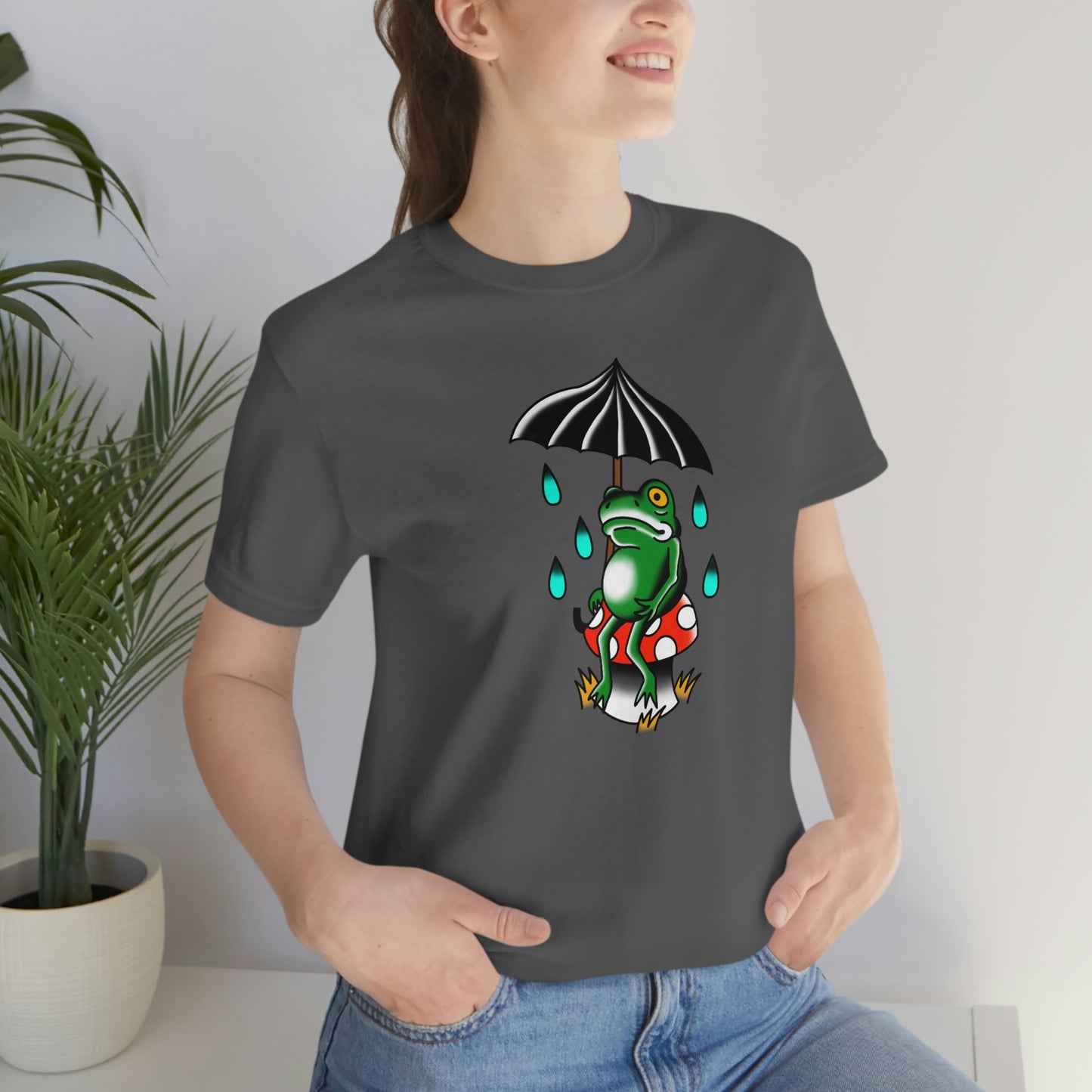 Rainy Day Frog Unisex Jersey Short Sleeve Tee