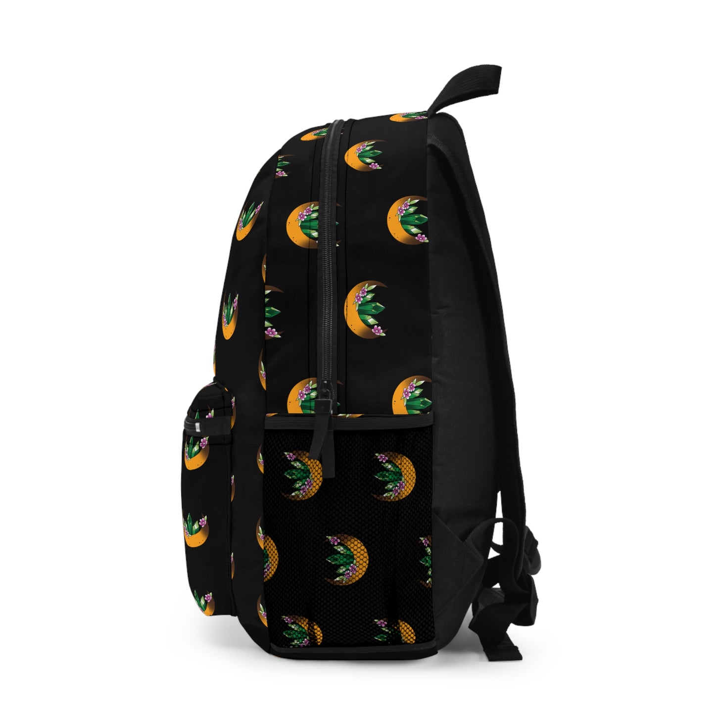 Black Green Crystal Moon Backpack