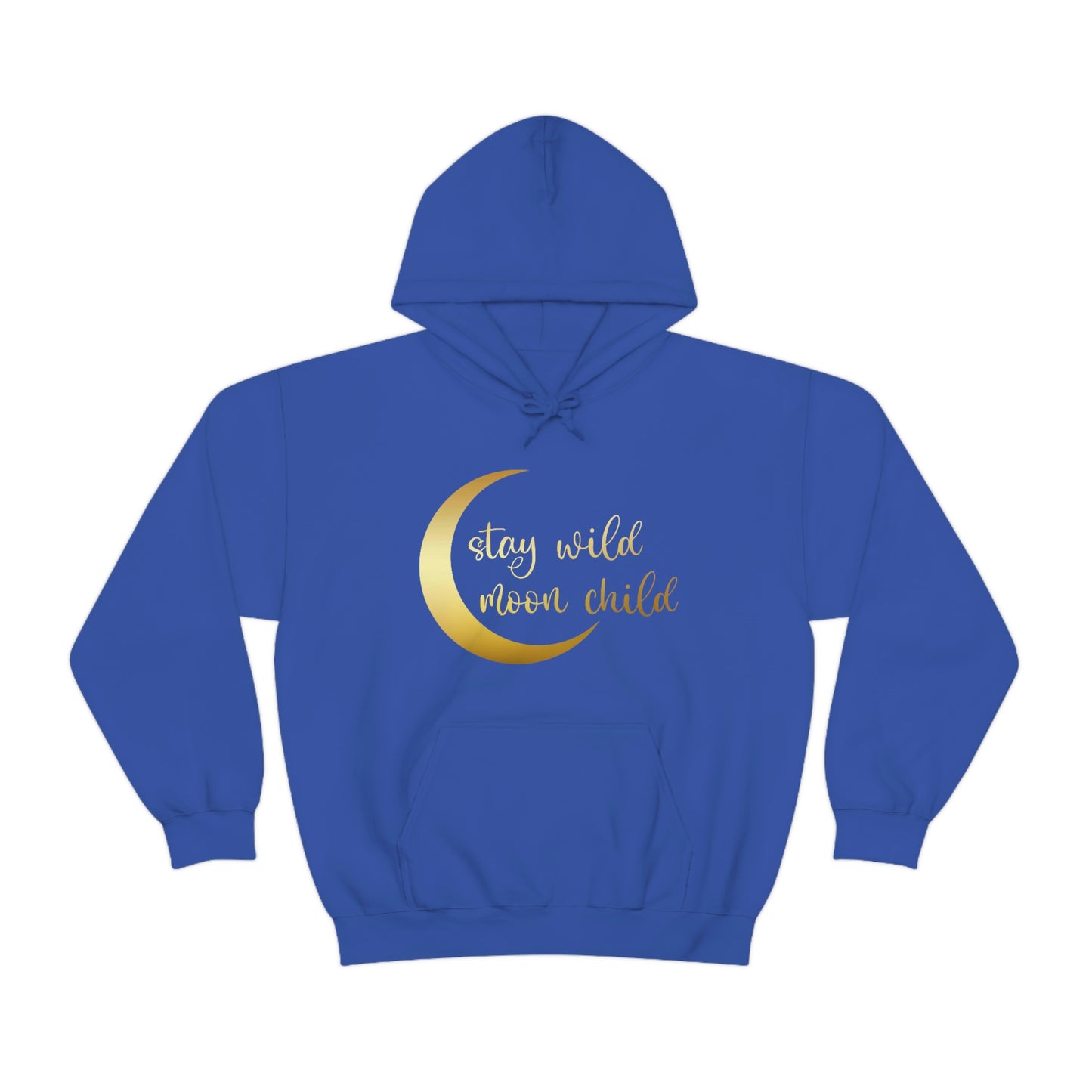 Stay Wild Moon Child Gold Font Unisex Heavy Blend™ Hooded Sweatshirt