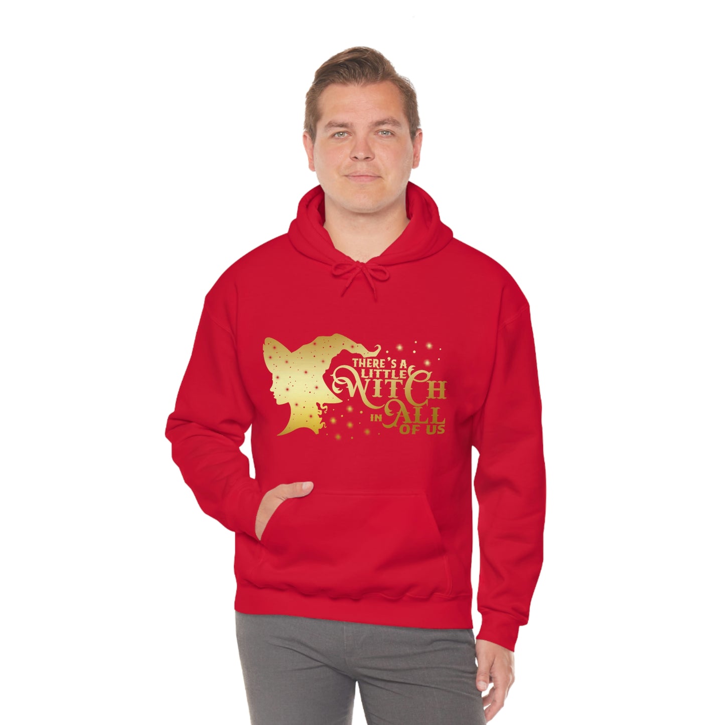 Witch In All of Us Gold Font Unisex Heavy Blend™ Hooded Sweatshirt