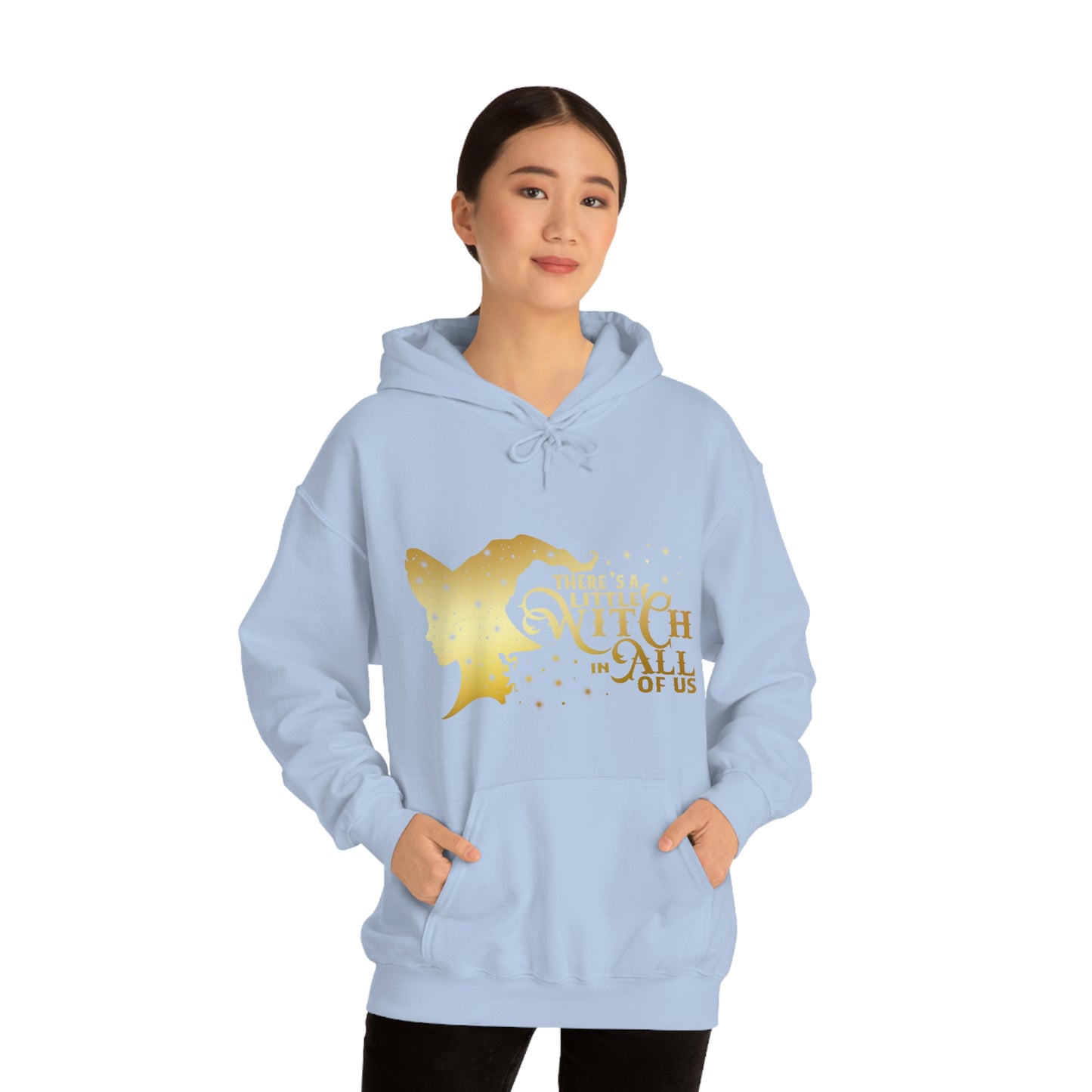 Witch In All of Us Gold Font Unisex Heavy Blend™ Hooded Sweatshirt