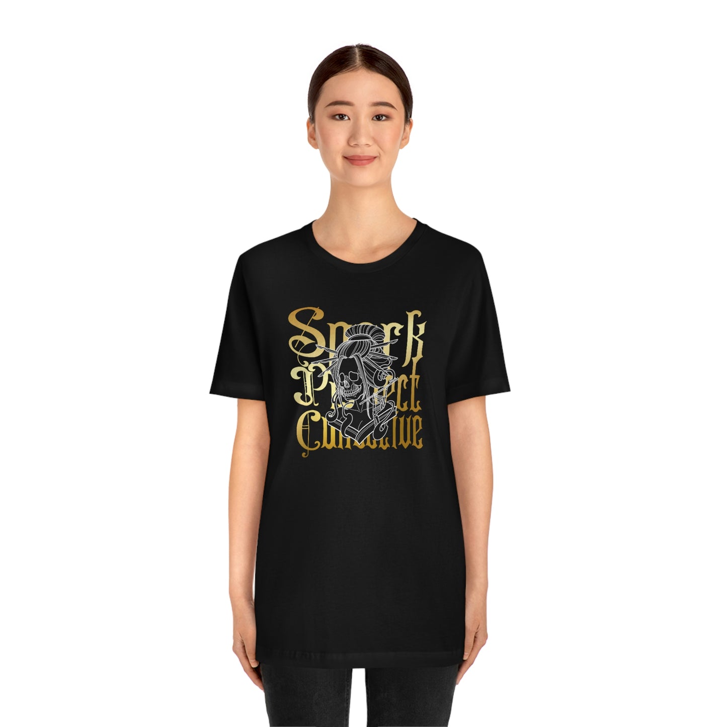 Japanese Spark Gold Font Unisex Jersey Short Sleeve Tee