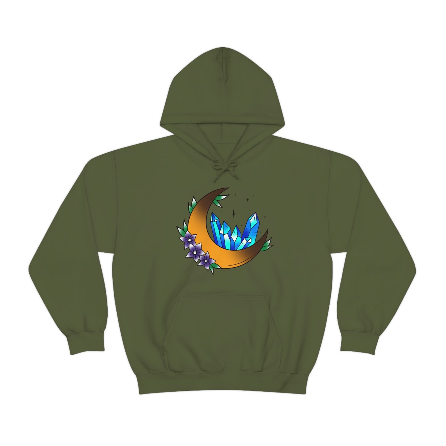 Blue Crystal Flower Unisex Heavy Blend™ Hooded Sweatshirt