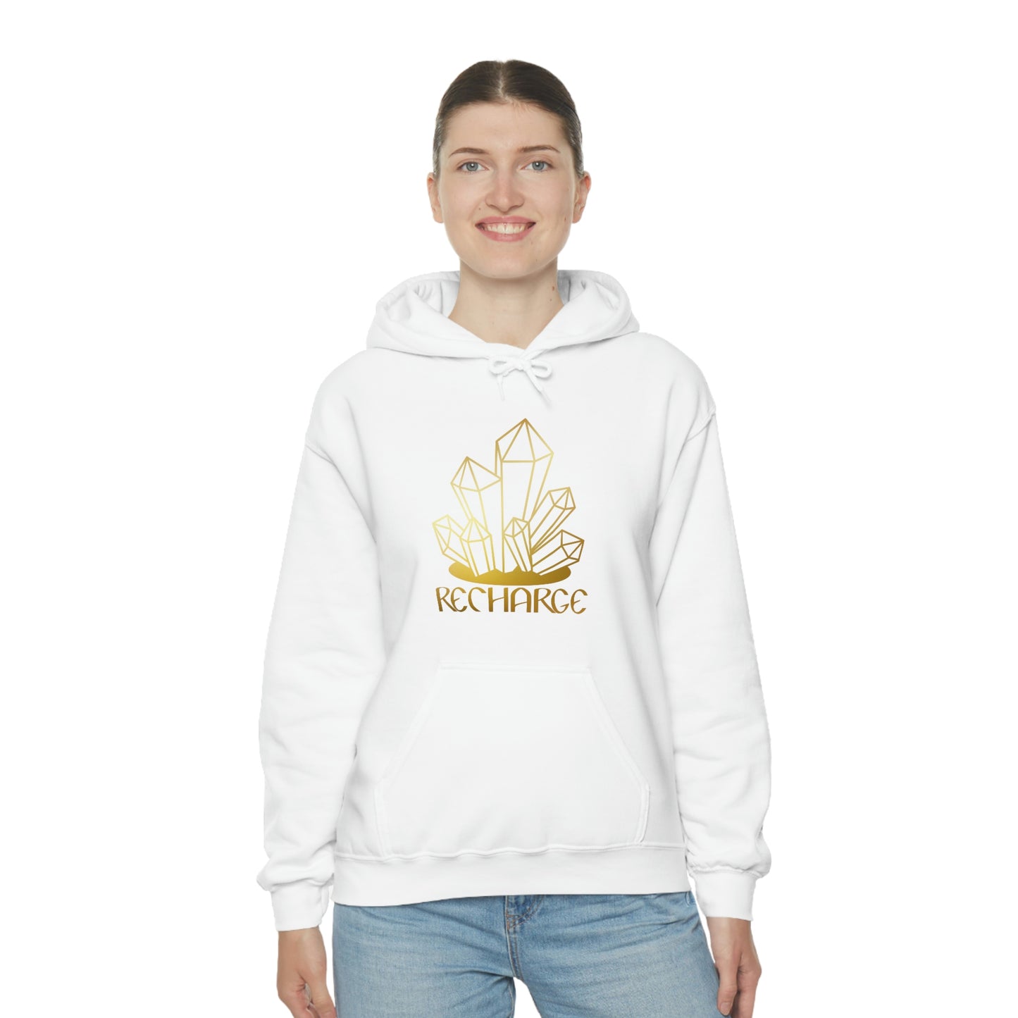 Recharge Gold Font Unisex Heavy Blend™ Hooded Sweatshirt