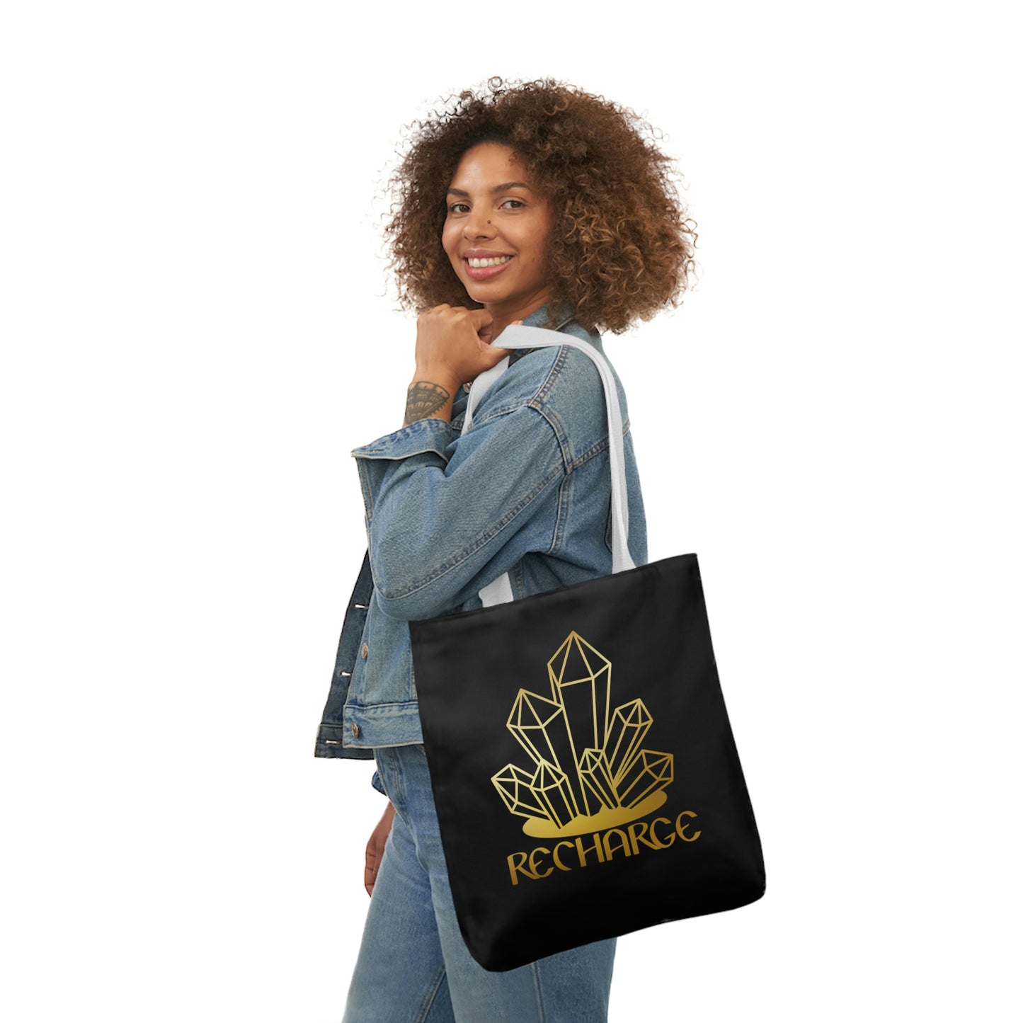 Recharge AOP Polyester Canvas Tote Bag