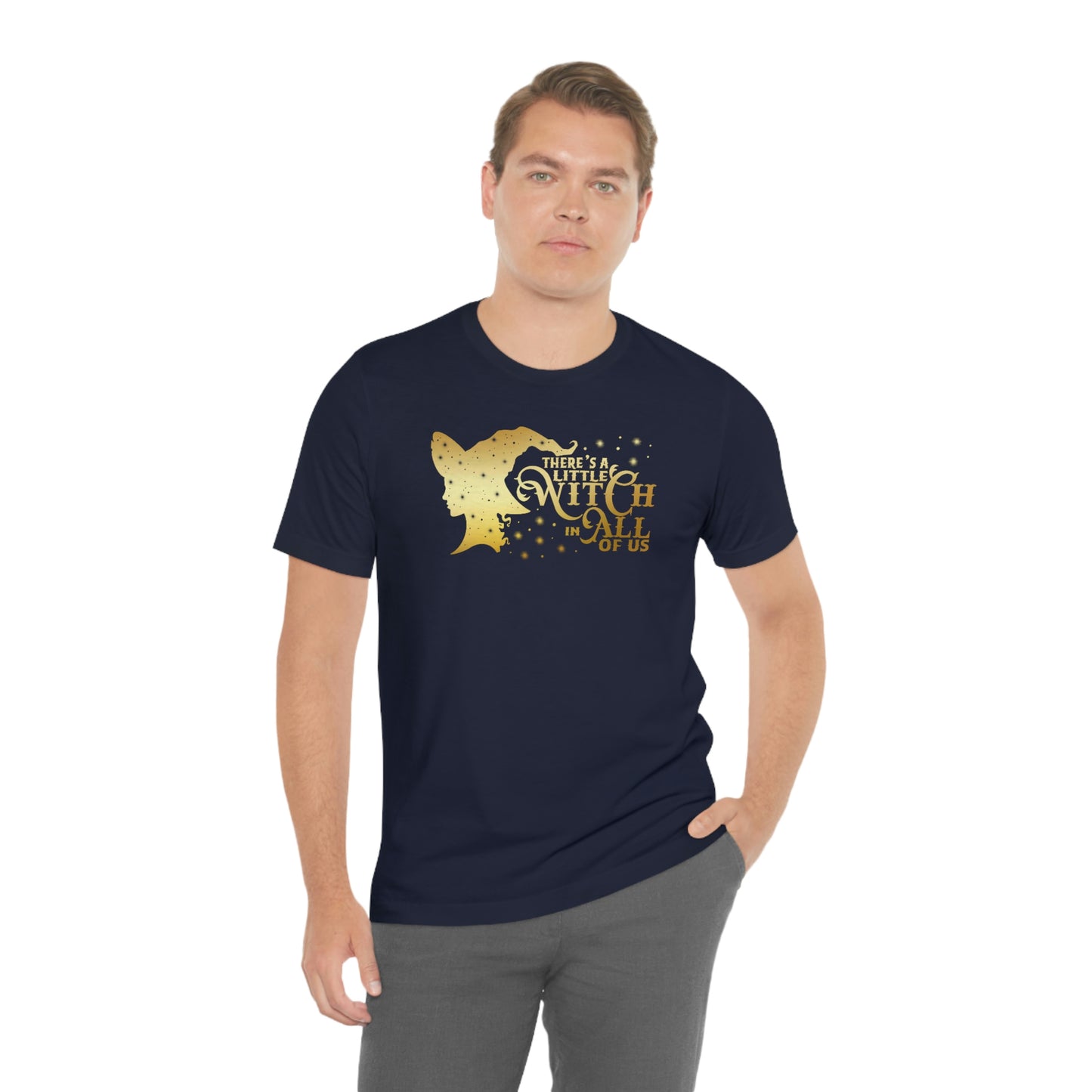 Witch In All of Us Gold Font Unisex Jersey Short Sleeve Tee