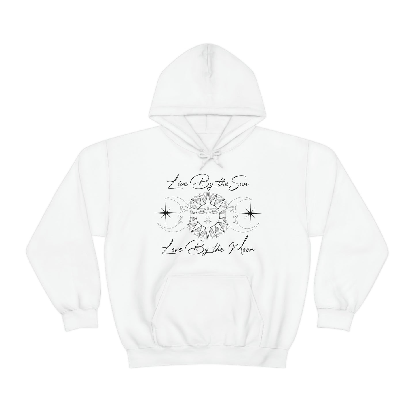 Live by The Sun Black Font Unisex Heavy Blend™ Hooded Sweatshirt