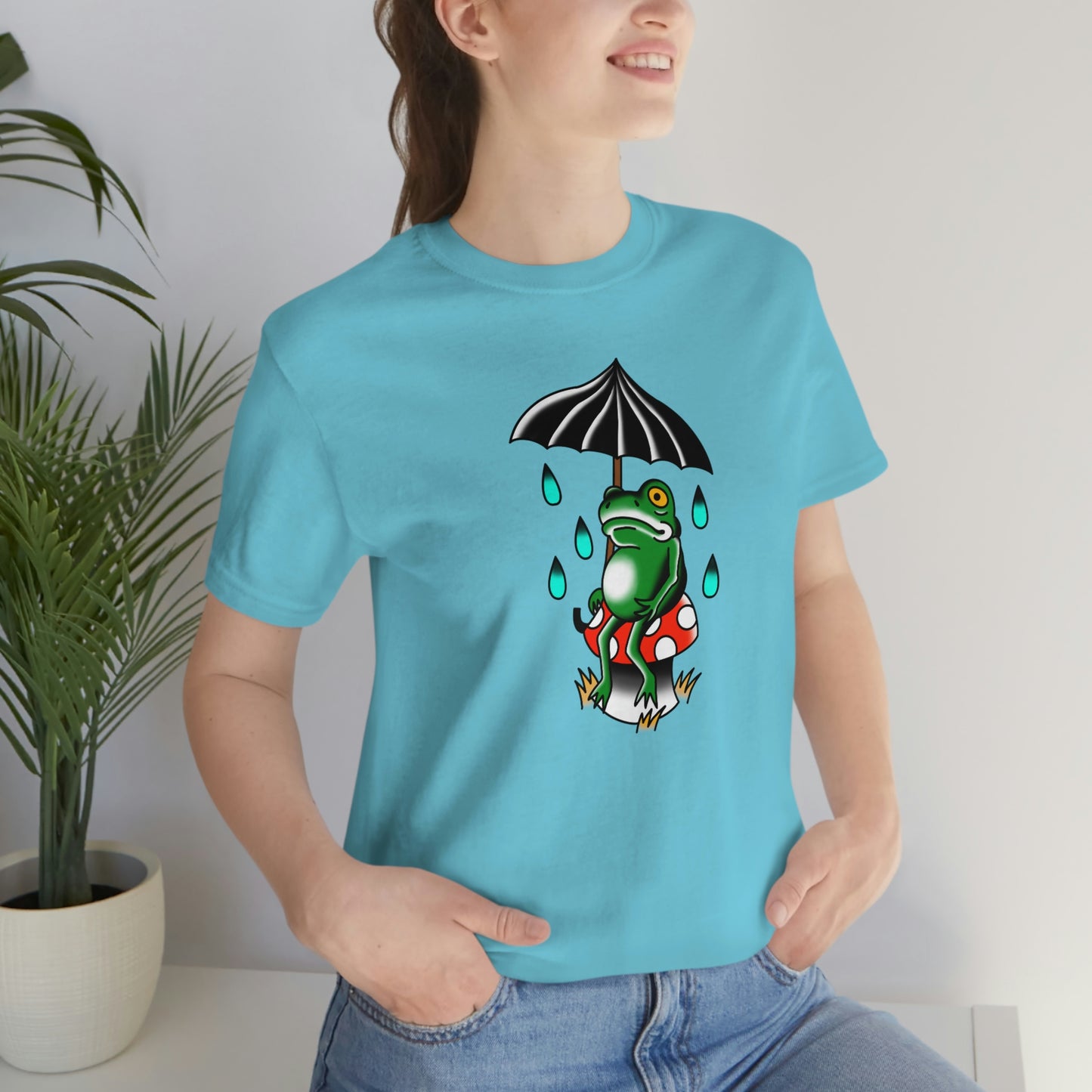 Rainy Day Frog Unisex Jersey Short Sleeve Tee