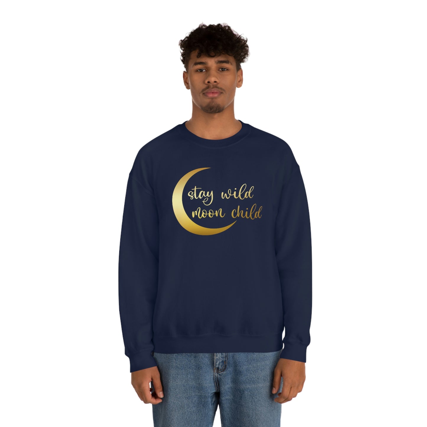 Stay Wild Moon Child Gold unisex heavy blend crewneck sweatshirt