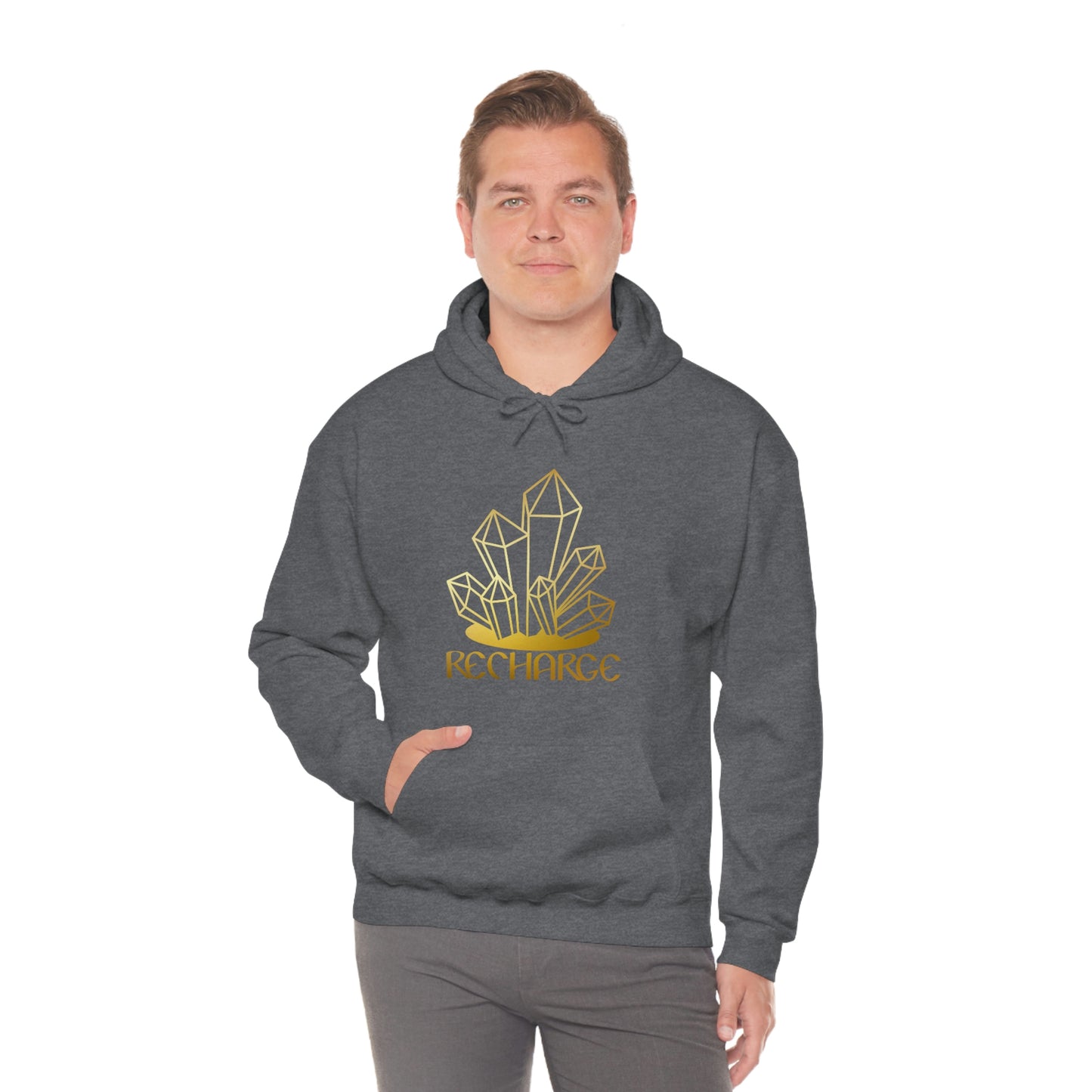 Recharge Gold Font Unisex Heavy Blend™ Hooded Sweatshirt